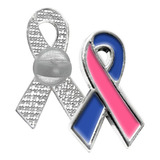 Boton Buton Laço Outubro Rosa Novembro Azul 100 Und