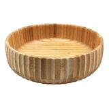 Bowl De Bambu Canelado Pequeno Redondo 22cm Servir Petiscos