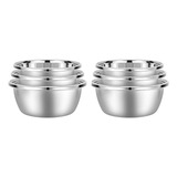 Bowl Inox Tigela Conjunto 6 Pçs Vasilha Fundo 22cm Grosso