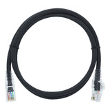Box 10 Unidades Cordão 80cm Patch Cord Cat6 Giga Cor Preta