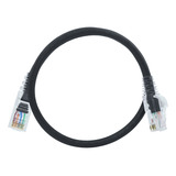 Box 10 Unidades Patch Cord Cordão 50cm Cat6 Giga Cor Preta
