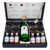Box Gin 8 Especiarias 6 Xarope Dosador Colher Canudo