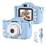 Bozony Mini Cartoon Kids Câmera Digital 1080P Câmera De Vídeo Digital Para Crianças Lente Dupla 2 0 Polegada Tela IPS Bateria Embutida Molduras Bonitas Jogos Interessantes Com Alça De Pescoço Aniver