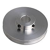 BQLZR 58 X 16 X 12 Mm Liga De Alumínio Prata Sulco Único 12 Mm Polia De Furo Fixo Para Eixo Do Motor Correia Redonda De PU 3 A 5 Mm