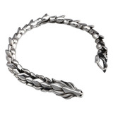 Bracelete De Dragão Banhado A Prata B Ab839 Link Dragon Brac