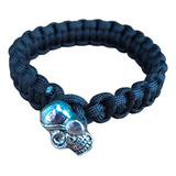 Bracelete Paracord Camping Pesca Caveira Verde