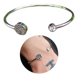 Bracelete Pulseira Arvore Da Vida Prata Aço Fisica Quantica