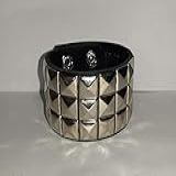 Bracelete Pulseira Courino Spike Tachas Punk Rock