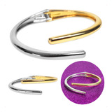 Bracelete Pulseira Folheada Ouro Prata Orgânico Max Luxo