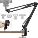 Braço Articulado Suporte Flexível Mesa Para Webcam Luz Led