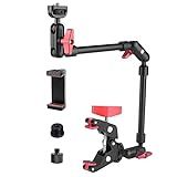 Braço Mágico De 55 88 Cm Com Braçadeira Para Câmera Suporte Aéreo Para Telefone Com Cabeça Esférica Dupla Articulada Braço Boom De Microfone Adaptadores De Parafuso De 0 9 Cm 1 5 Cm Suporte