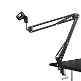Braço Suporte Pedestal De Mesa Articulado Para Microfone Ajustável E Flexivel Ideal Para Podcasts Lives Gravações Streamer
