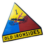 Brasão 1 Divisão Blindada Old Ironsides Mdf 15 Cm X 15 Cm