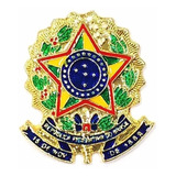 Brasão Da República Do Brasil 4cm Em Metal Folheado A Ouro