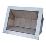 Braseiro De Aço Inox 304 Duplo Com Manta E Refratario 50x40