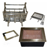 Braseiro Embutir E Grill Inox 430 Grelha Argentina Espetos