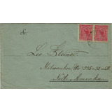 Brasil 1918 Envelope Circulado Par Cabeça