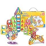 Brastoy Blocos De Montar Magnéticos Construção Infantil Brinquedo Educativo 120 Peças 