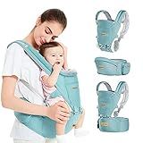 Brastoy Mochilas Canguru Portador Ergonômico Carregador De Bebê 3 Em 1 -Azul Claro-