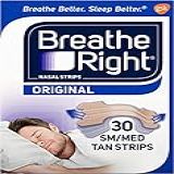 Breathe Right Tiras Nasais Original Bronzeado Pequeno Médio 30 Ea Pacote Com 5 