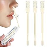 Bremorou Cortador De Cabelo Nasal 2 Em 1 2024 Nova Faca Dupla Face Para Nariz Aparador De Pelos De Nariz Rotativo De 360 Portátil Manual Cortador De Cabelo Nasal Para Homens E Mulheres Amarelo 3