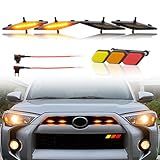 BreTrewri 4 Peças De Lâmpadas De LED âmbar Para Toyota 4runner Trd Pro SR5 Off Road 2014 2019 Luzes De Raptor Para 4Runner Trd Pro 2020 2024 Apenas 1 Peça De Emblemas De Grades 4runner