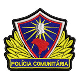 Breve Bordado Polícia Comunitária Cinza Ou Colorido Velcr 