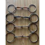Bridão Argola Inox 4 Unidades Para Doma Adestramento Cavalo