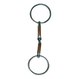 Bridão De Argola Inox Bocal Bronze Para Cavalos Doma