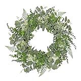 Briful Guirlanda De Porta De Eucalipto De 51 Cm Guirlanda De Vegetação Para Primavera Verão Guirlanda De Folhagem Artificial Para Pendurar Na Porta Da Frente Para Todas As Estações Manto De