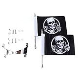 Brilluxa Kit De Montagem De Mastro De Tampa De Porta Malas Com Bandeira De Caveira L R Substituição Para Gold Wing Tour DCT 2018 2020 Mastro De Bandeira De Porta Malas De