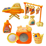 Brincadeira De Casinha Mini Lavanderia Com Acessórios Boneca