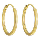 Brinco Argola Infantil 10 Mm Em Ouro 18k 750