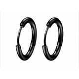 Brinco Argola Masculino Feminino Aço Inox Antialérgico 1 Par Cor Preto 2 5mm