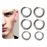 Brinco Argola Masculino Feminino Aço Inox Kit Furo 1 2 3 Par