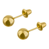 Brinco Bola 4mm Infantil Ou 2o Furo Ouro 18k 750 Promoção