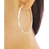 Brinco Feminino Argola De Prata Pura 925 Elegante