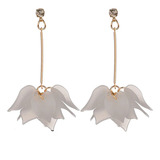 Brinco Feminino Longo Folheado Ouro 18k Flor Cristal C1057