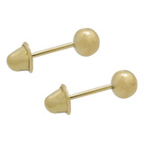 Brinco Infantil Bolinha Recém nascido Bola 3mm Ouro 18k Bebê