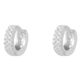Brinco Masculino Argola Zircônia Cravejada Neymar Prata 925 Cor Prateado