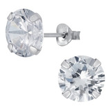 Brinco Masculino Prata Pura 925 Pedra Diamante Sintético 6mm