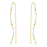 Brinco Moderno De Alfinete Espiral Folheado Em Ouro 18k