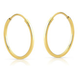 Brinco Ouro 18k Argola Redonda Grande 28mm Joias Cor Dourado