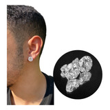 Brinco Prata Pura 925 Masculino Redondo Brilhante 12mm