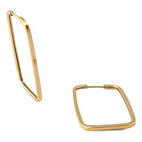 Brinco Retangular 25 Mm Em Ouro 18k 750