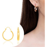 Brinco Rommanel Argola Com Fecho Folheado A Ouro 18k