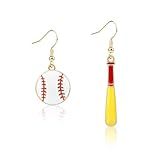 Brincos De Beisebol Brincos De Gota De Taco De Beisebol Brincos De Bola Esportiva Brincos Pendentes Em Forma De Bola Joias De Jogador De Beisebol Acessórios De Presente Para Mãe Joias De