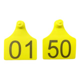 Brincos Grandes Amarelos N 01 Ao 50 Para Gado Bovinos Cor Amarelo