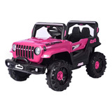 Brinqkids 10542 Carro Elétrico Infantil Jipe Off road 110v 220v Cor Rosa