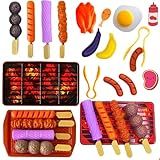 Brinquedinho Infantil Churrasquinho Com Comidinhas E Carne - Cor Vermelha 13 Peças